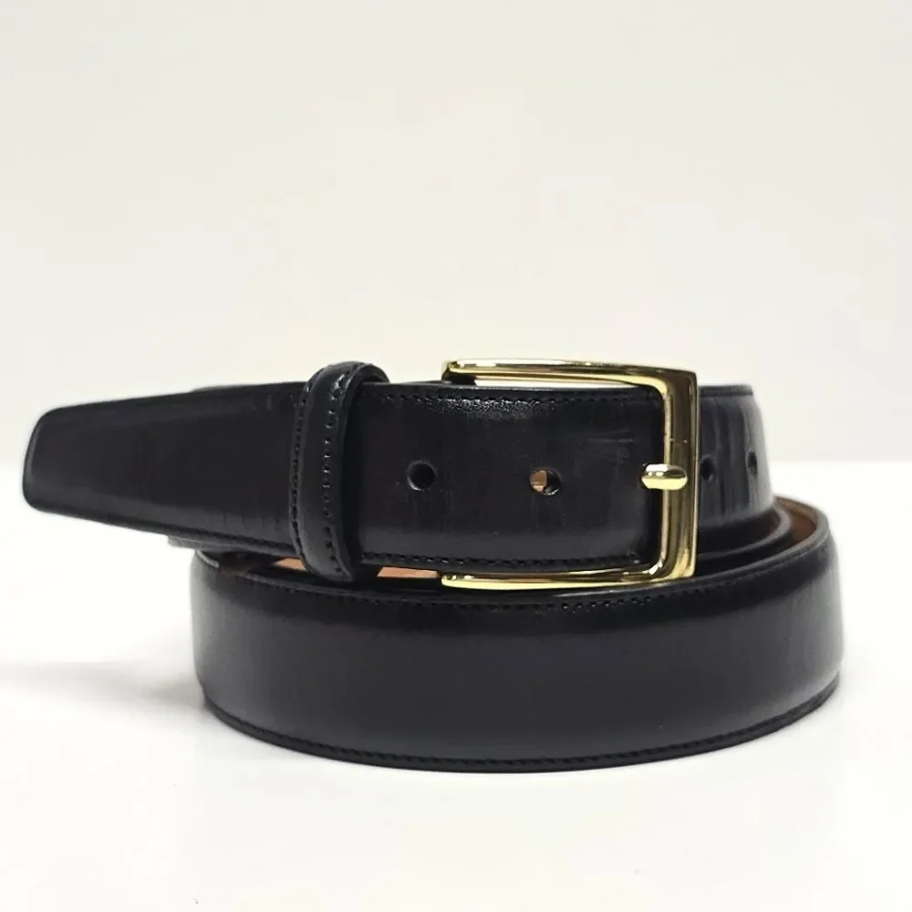 TRAFALGAR Black Leather Classic Dress Minimalist Belt Size 42